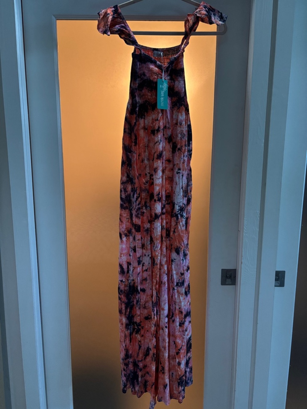 Tiara Hawaii Holli Maxi Dress - One Size Tie-Dye Maxi Dress in pink and blue